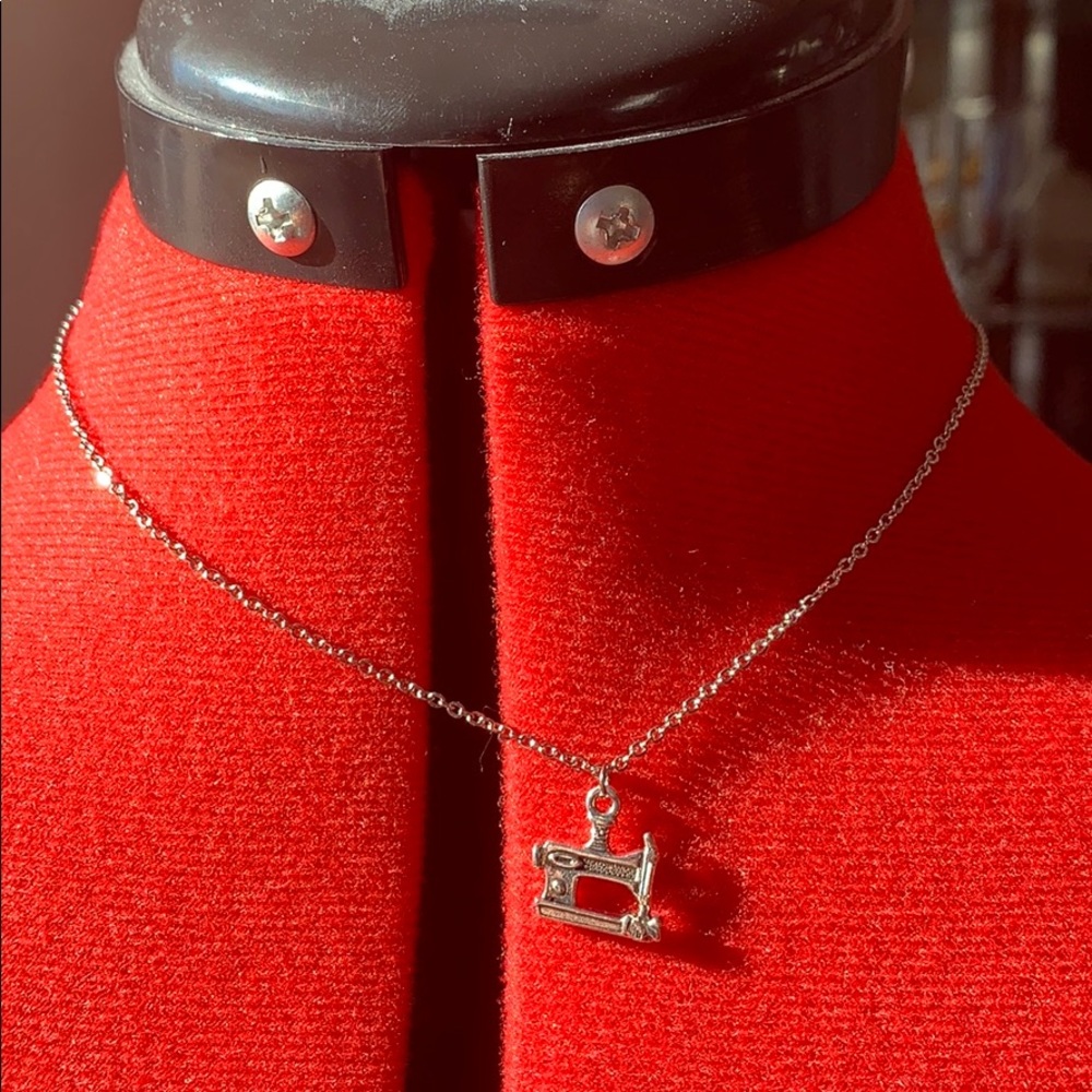 Vintage 3D Sewing Machine Necklace, Small